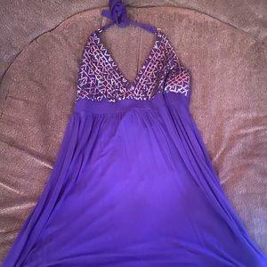 Bebe blue halter top dress